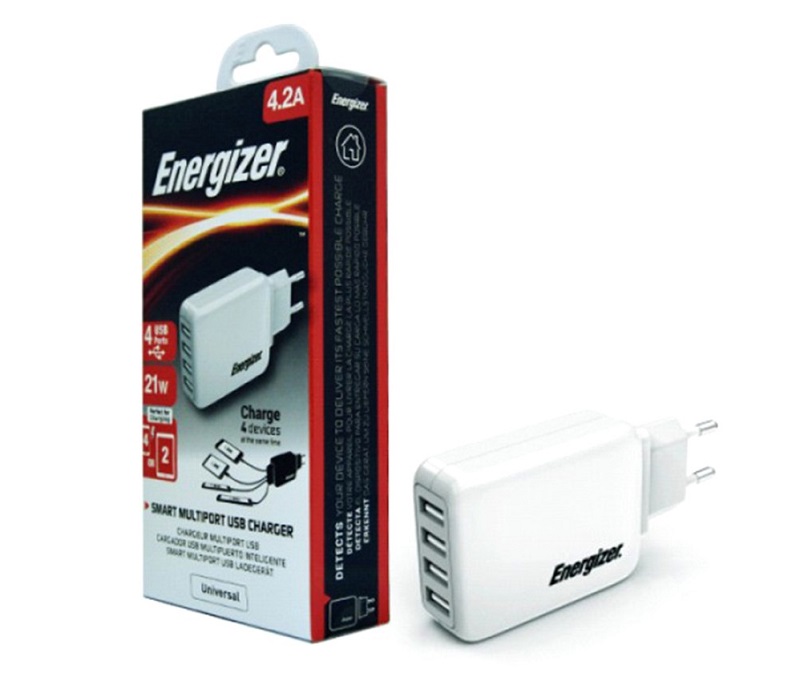 sạc Energizer 4 cổng USB USA4BEUCWH5 4.2A 20W