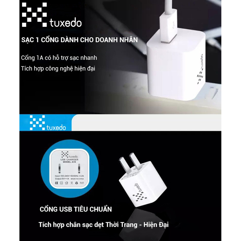 sạc Tuxedo A100 (1A)