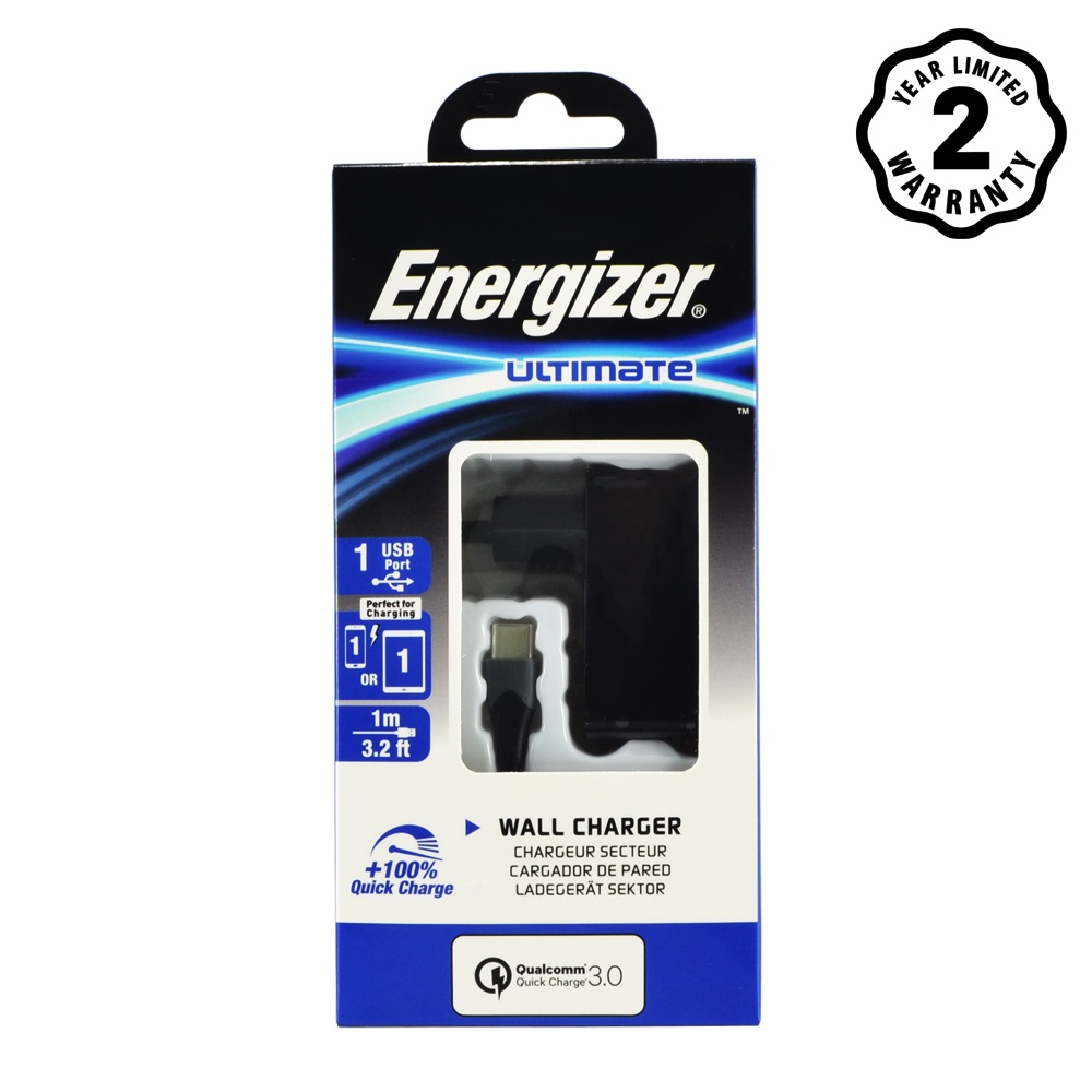 Sạc Energizer 18W QC3.0 (kèm cáp Type C) AC1Q3EUUC23
