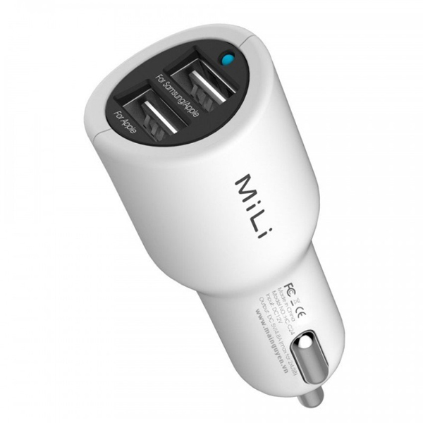 sạc xe hơi Mili 2 cổng USB (4.8A)