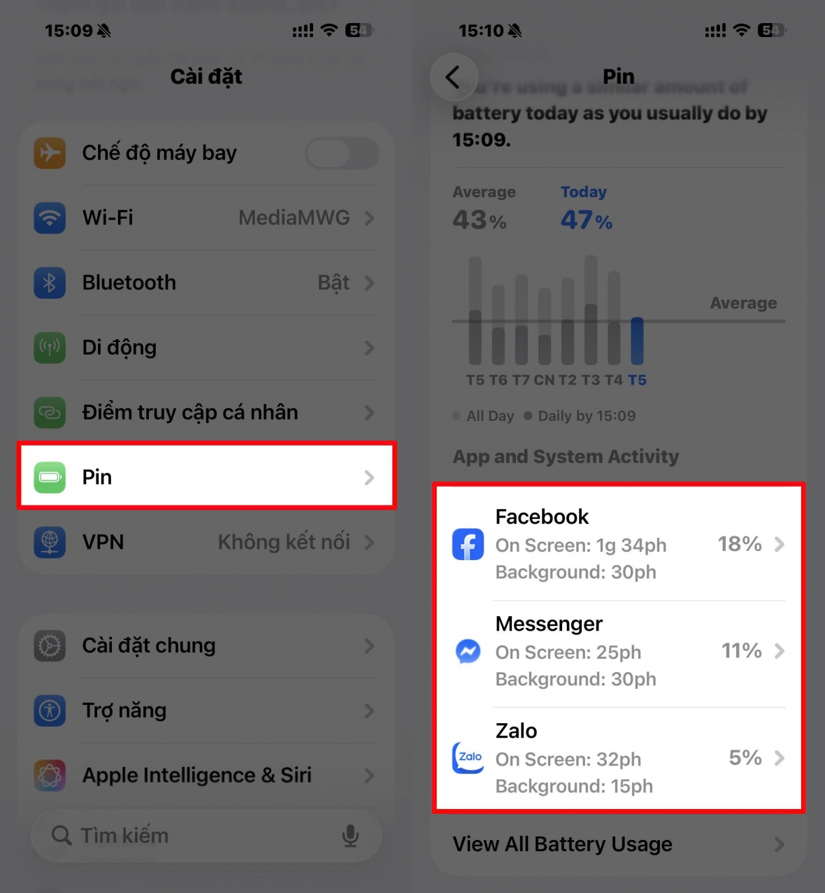 Kiểm Tra Các Ứng Dụng Gây Tốn Pin