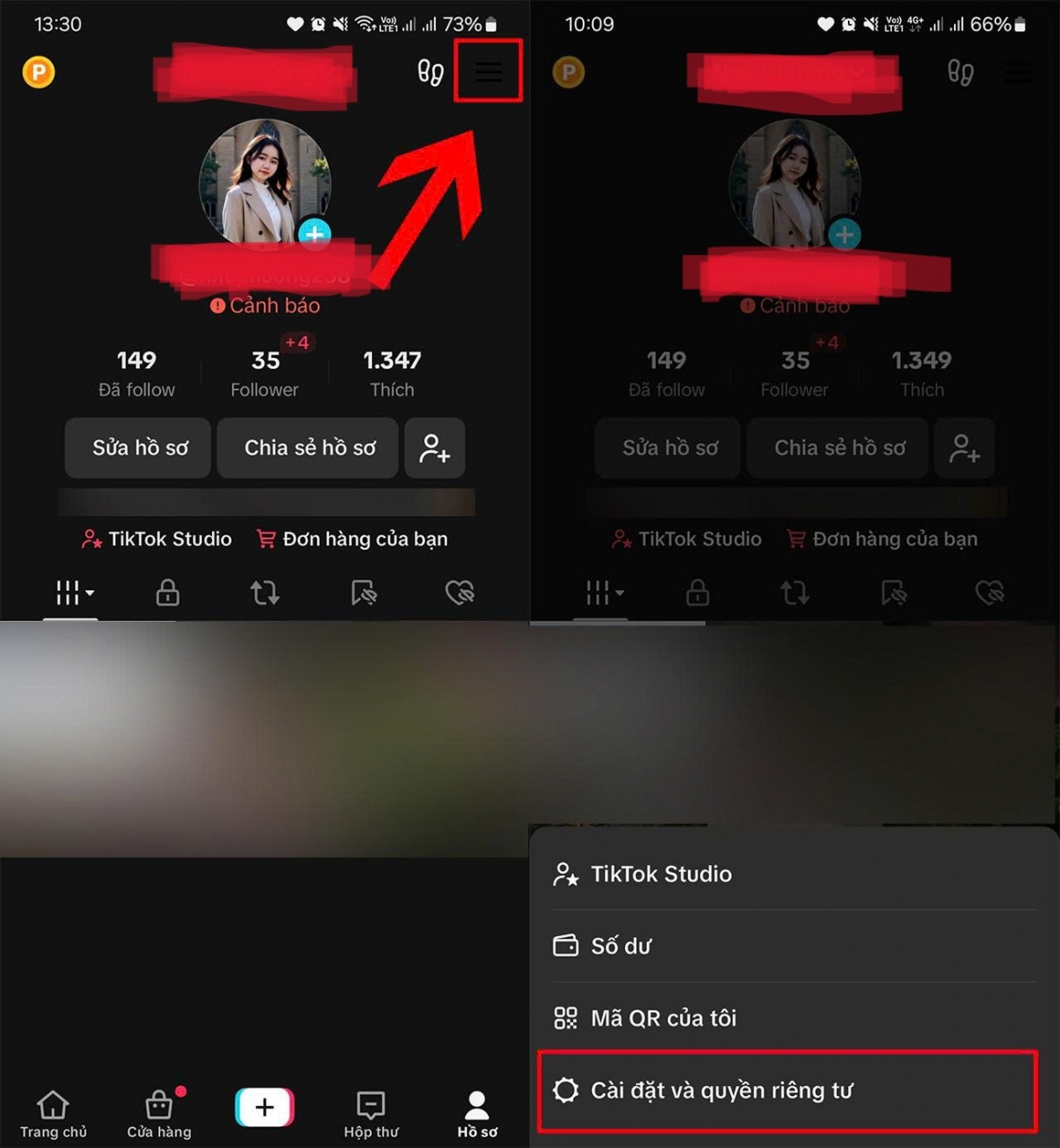 Truy cập vào ứng dụng TikTok