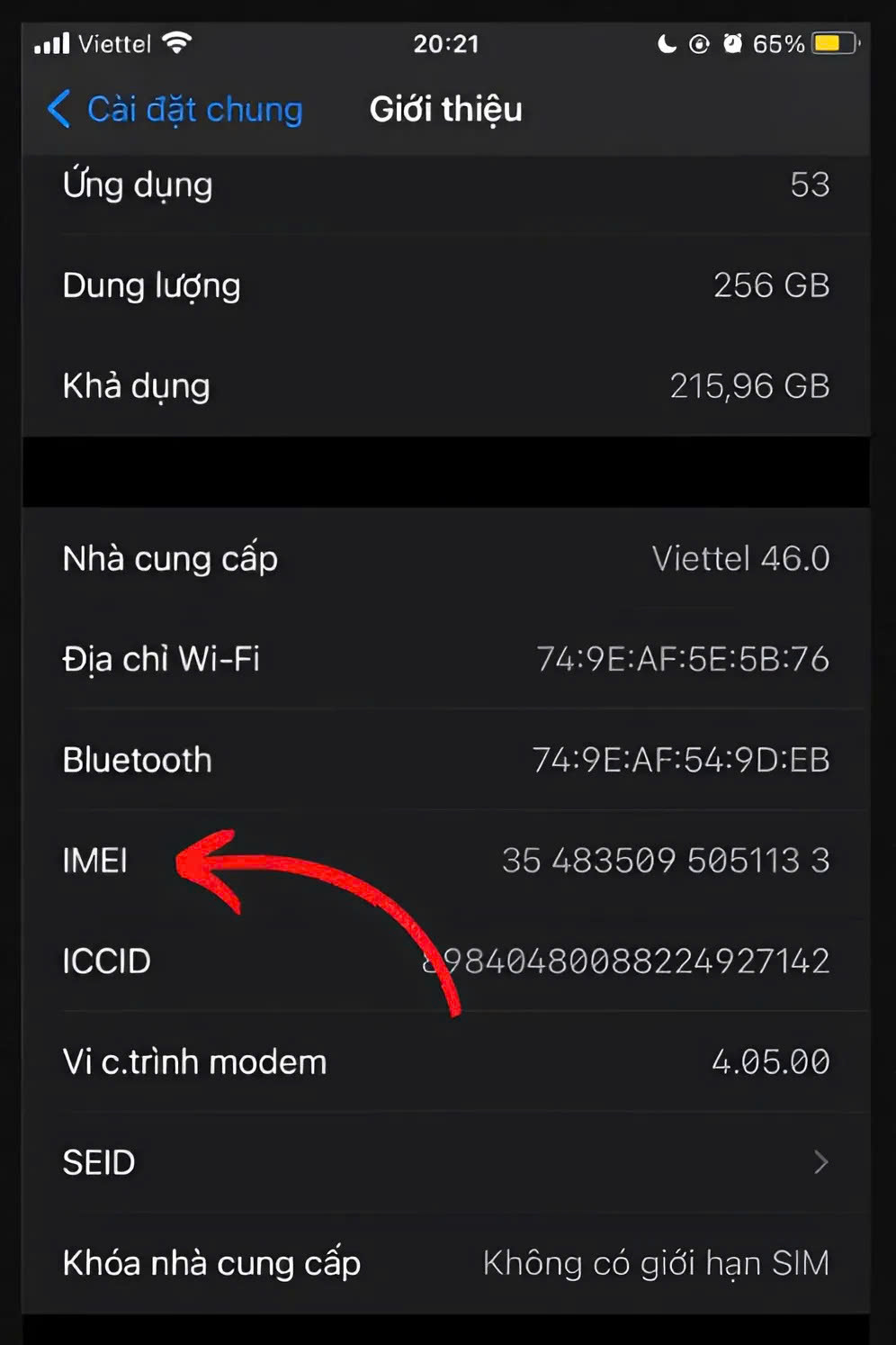 Mở Cài đặt trên màn hình iPhone Cài đặt chung