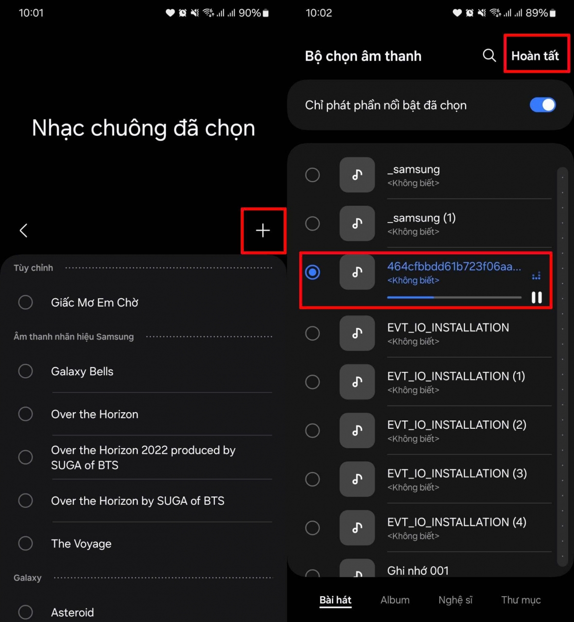 Chọn bài nhạc TikTok vừa tải