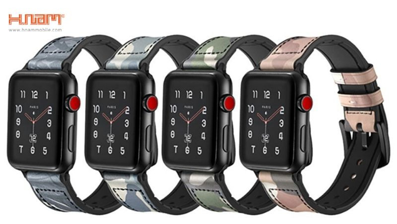 Dây đồng hồ Jinya Camouflage Leather Apple Watch (42mm/44mm)