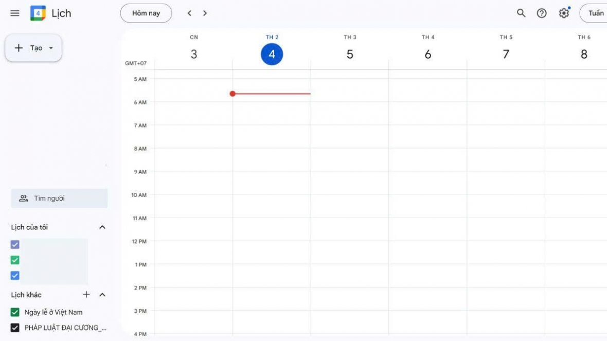 Truy cập Google Calendar