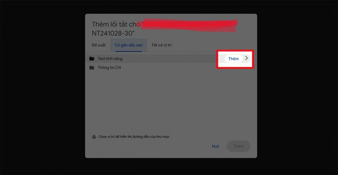 Thêm file vào thư mục trong Drive