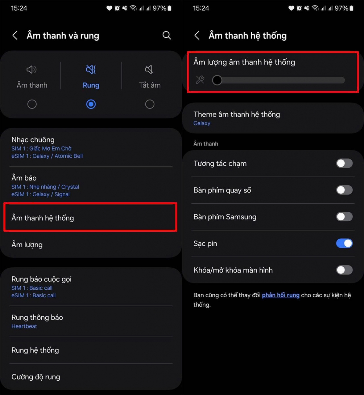 Kéo thanh âm lượng xuống