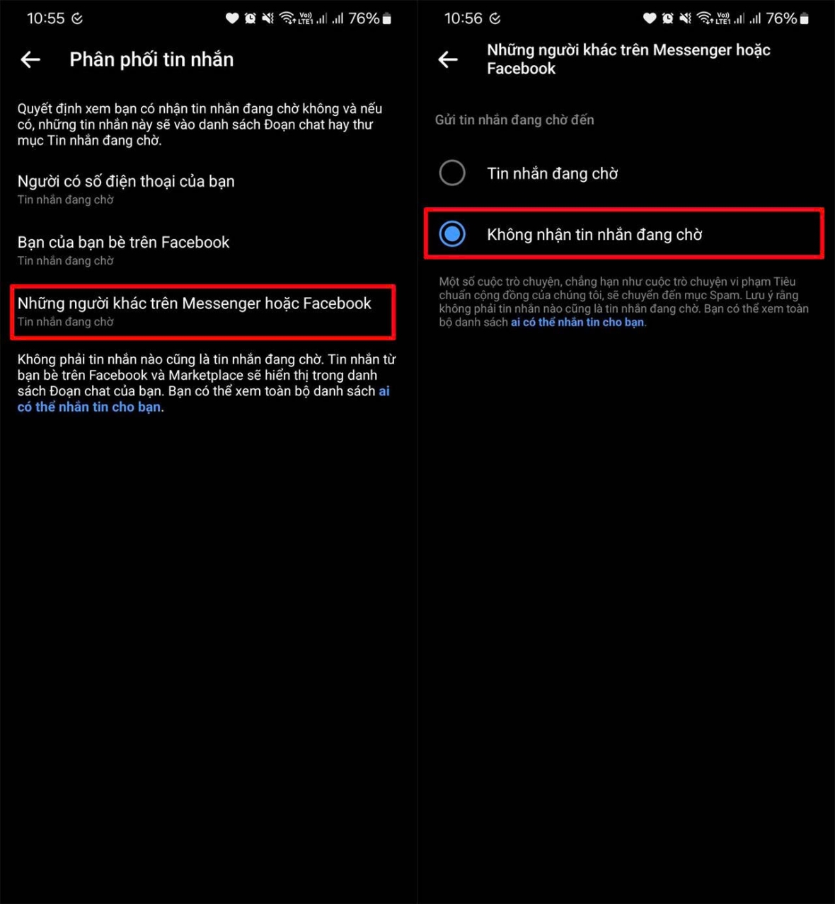 Những người khác trên Messenger hoặc Facebook