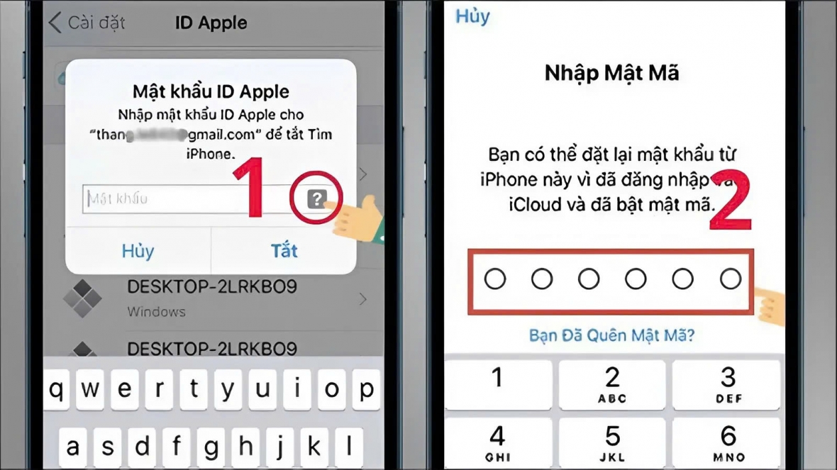 Nhập mật khẩu màn hình