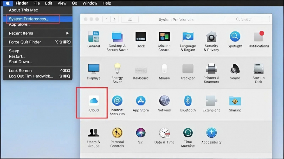 Chọn iCloud để tiến hành đổi mật khẩu Chọn iCloud để tiến hành đổi mật khẩu