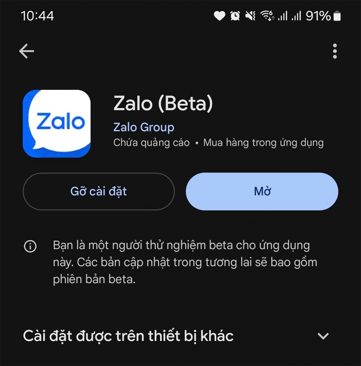 Cập Nhật Ứng Dụng Zalo