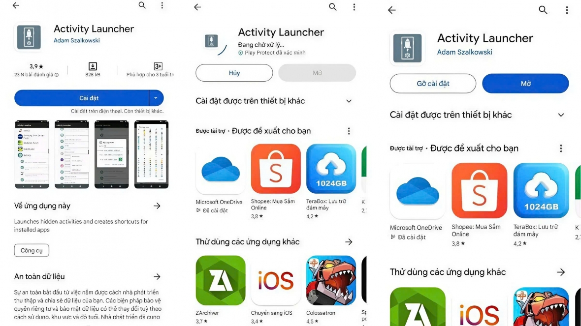 Tìm và cài đặt Activity Launcher từ CH Play