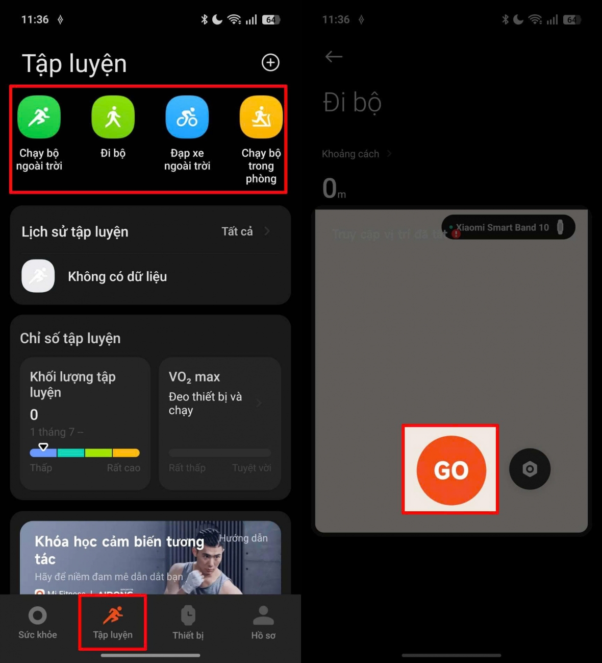 Kích Hoạt Chế Độ Luyện Tập