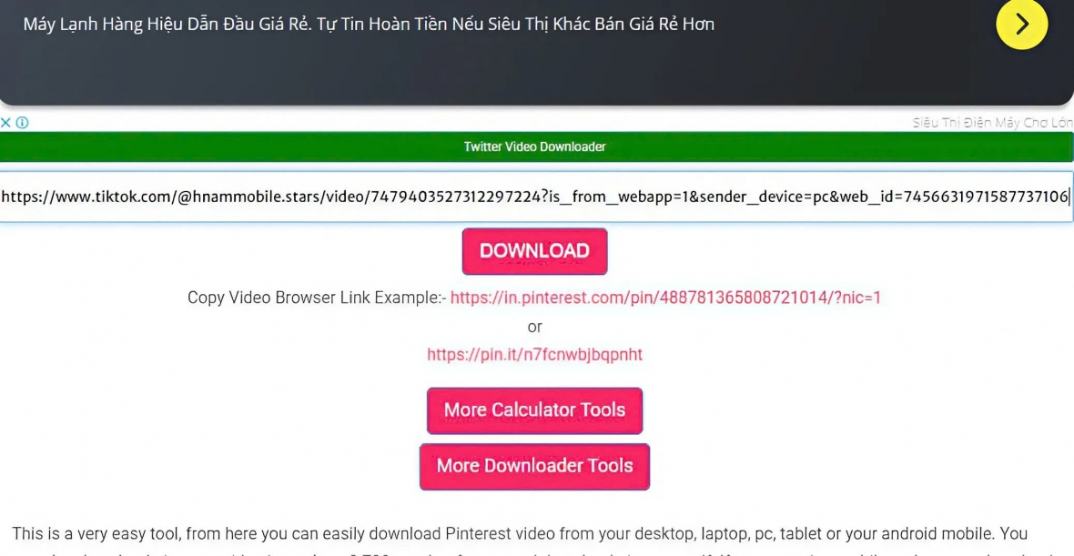 Dán link vào Experts PHP