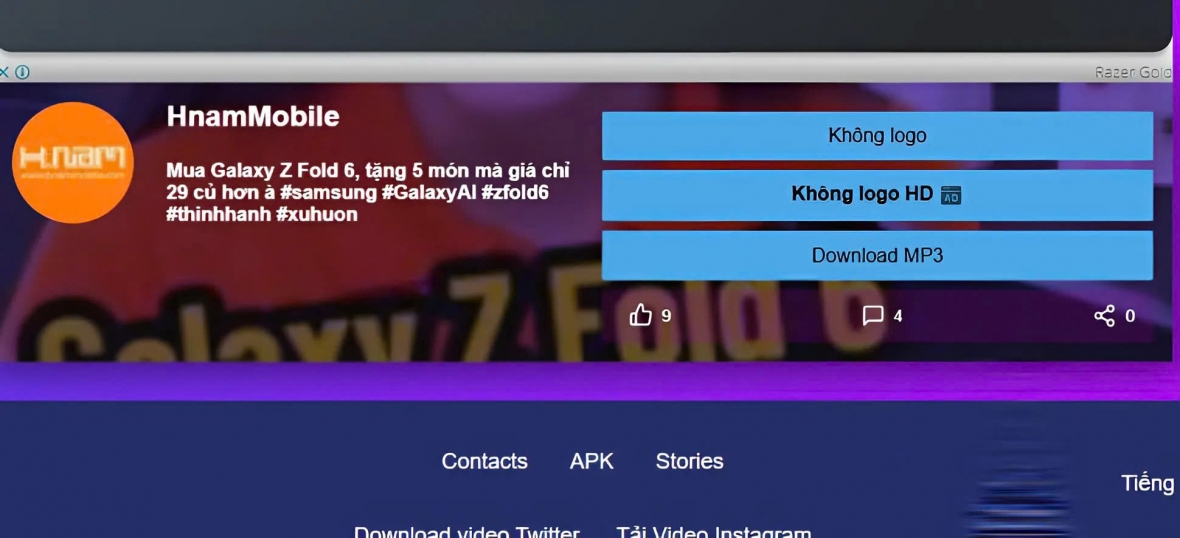 Tải video về tại SSSTikTok