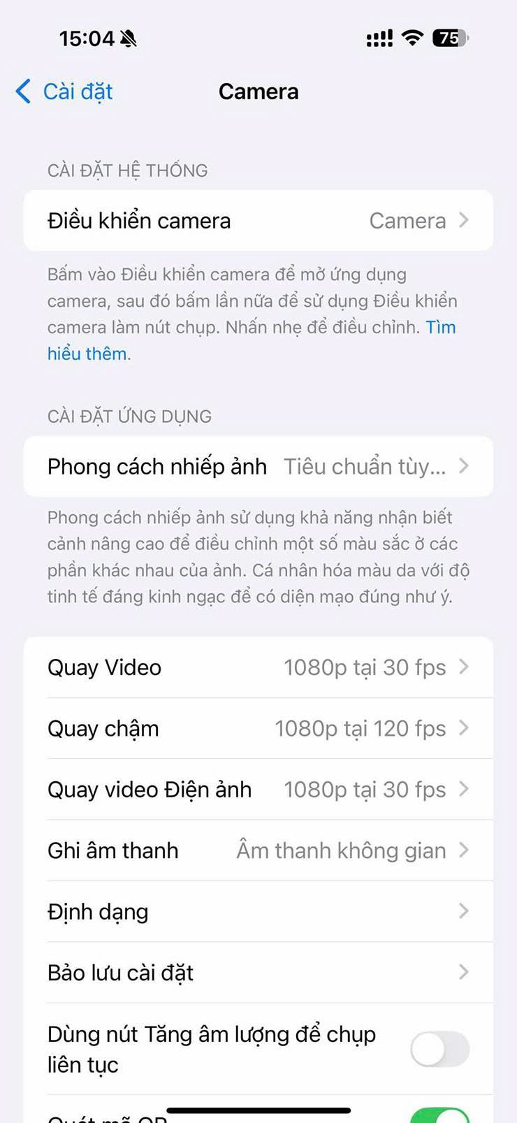 Chân dung trong chế độ Ảnh và chuyển sang trạng thái tắt