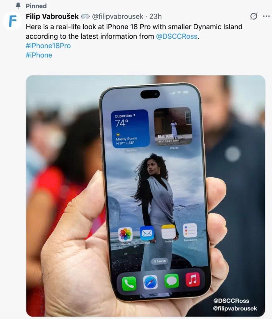 Khái niệm iPhone 18 Pro với camera đục lỗ ở bên trái