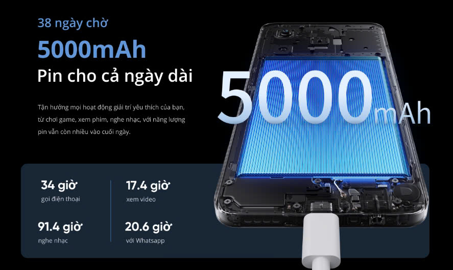 Realme C65s Pin khoẻ cho ngày dài