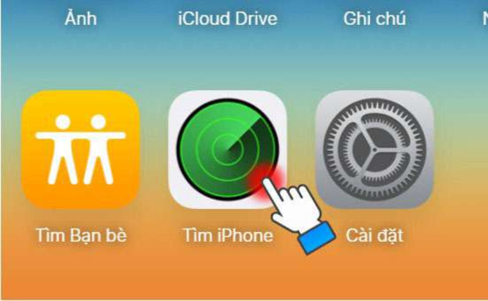 Tìm biểu tượng của ứng dụng Tìm iPhone trên điện thoại của bạn