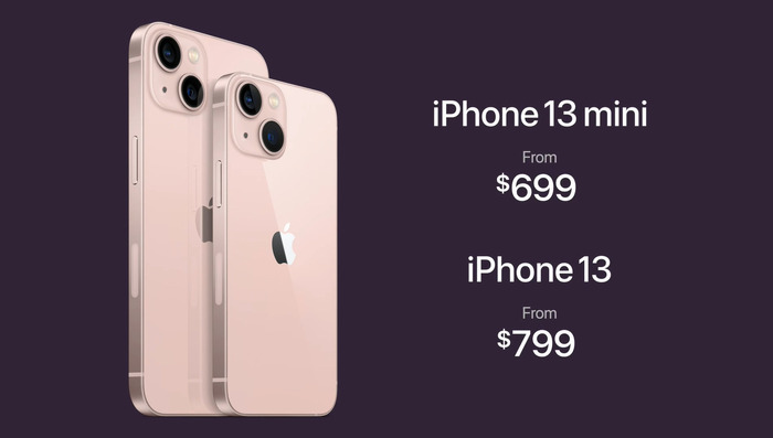 Mức giá khởi điểm của iPhone 13 dung lượng 128GB tại Mỹ