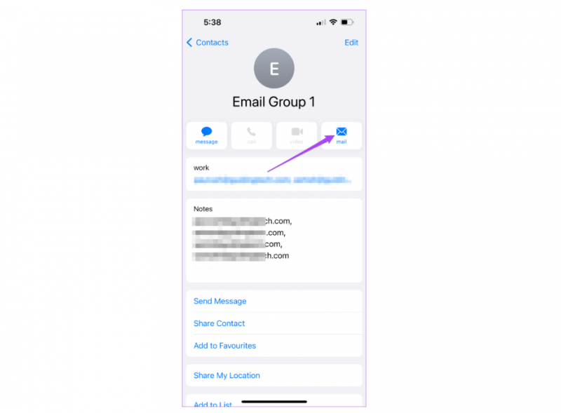 Gửi email đến nhóm liên hệ bằng ứng dụng thư