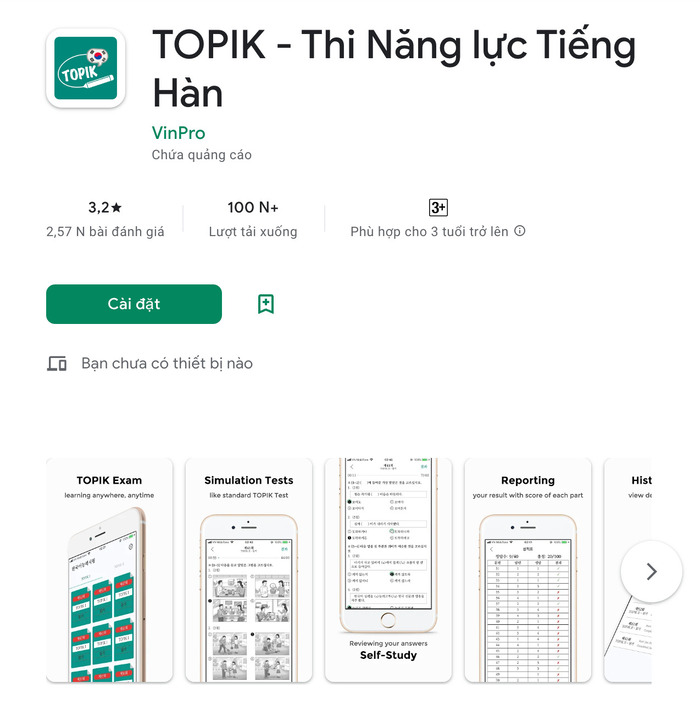 App TOPIK - Thi năng lực Tiếng Hàn