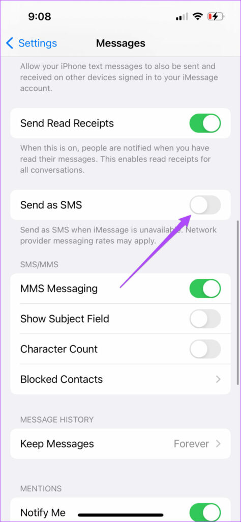Kích hoạt tính năng gửi tin nhắn SMS trên iPhone
