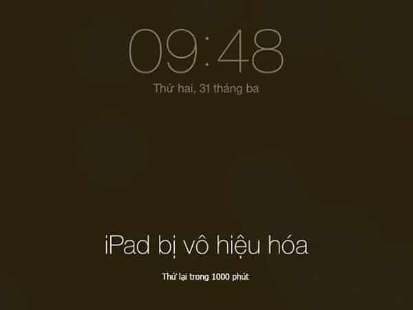 iphone bị vô hiệu hóa