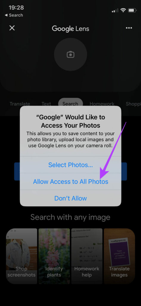 Sử dụng ứng dụng Google Lens trên iOS