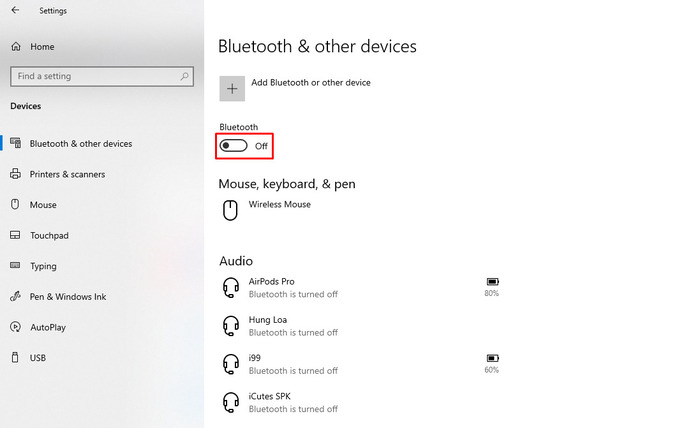 Gạt thanh On trên giao diện và chọn Add Bluetooth or other devices