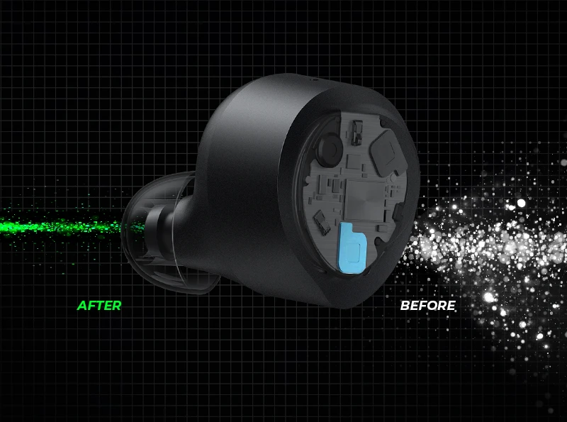 Minh họa công nghệ chống ồn chủ động trên tai nghe Bluetooth Soundpeats T2