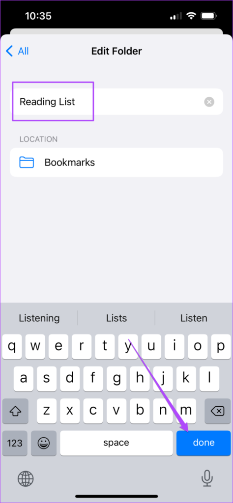 Thêm thư mục dấu trang trong Safari trên iPhone và iPad