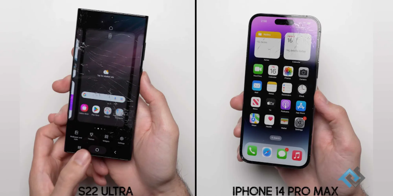 Video thử nghiệm thả rơi iPhone 14 Pro Max và Samsung S22 Ultra