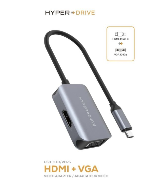 hnammobile -  Bộ chia cổng HyperDrive 2in1 USB-C HDMI/VGA (HD-C2HV)  - 1