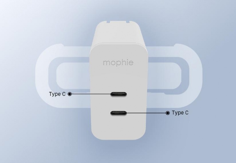 Sạc Mophie PD 67W GaN 2 cổng USB-C - Sạc nhỏ gọn công suất cao dành cho người dùng