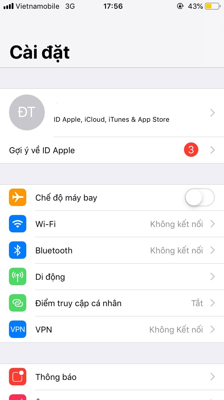 Vào “ID Apple”