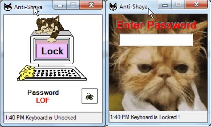 Nhấn Lock để khóa bàn phím và nhập mật khẩu bằng chuột để mở khóa