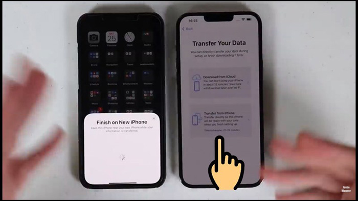 Nhấn Transfer from iPhone để tiến hành chuyển dữ liệu