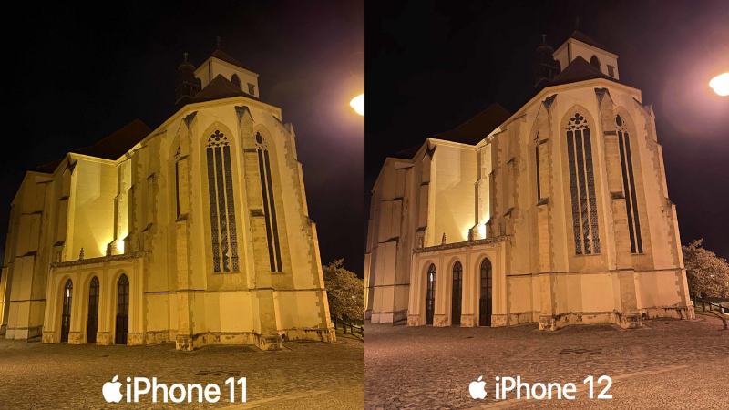 Night Mode trên iPhone 12 ít bị ám vàng và chân thật hơn iPhone 11
