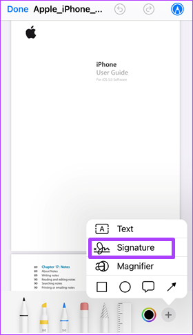 Cách chèn chữ ký vào PDF bằng ứng dụng tệp trên iPhone