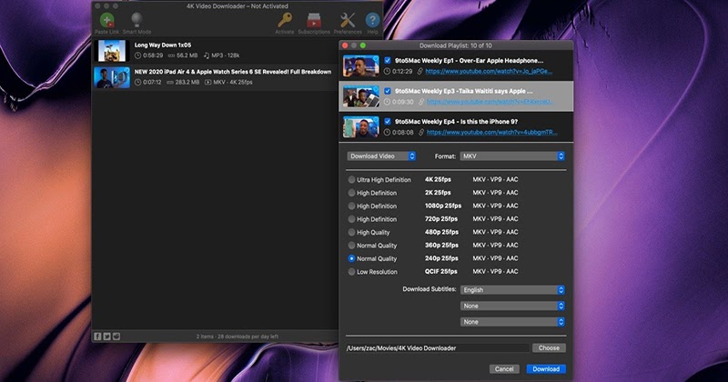 4K Video Downloader giúp tải nội dung video và âm thanh từ các trang web phổ biến một cách dễ dàng trên Macbook.