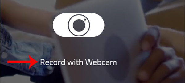 Click “Record with Webcam” trên ứng dụng Clipchamp
