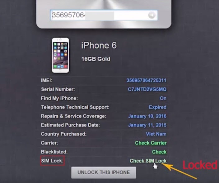Cách kiểm tra iPhone lock
