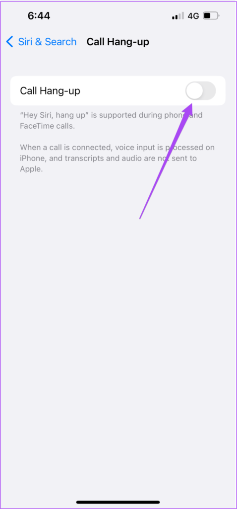 Cách bật tính năng ngắt cuộc gọi Siri