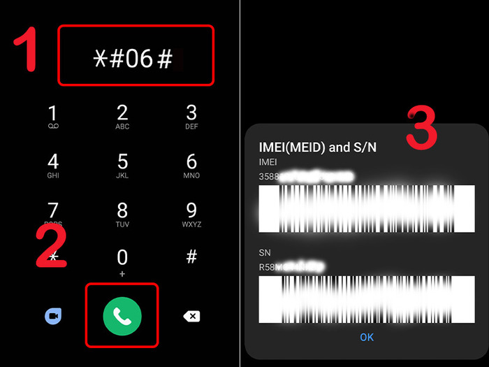 Gọi *#06# là cách kiểm tra IMEI Samsung chính xác và dễ thực hiện