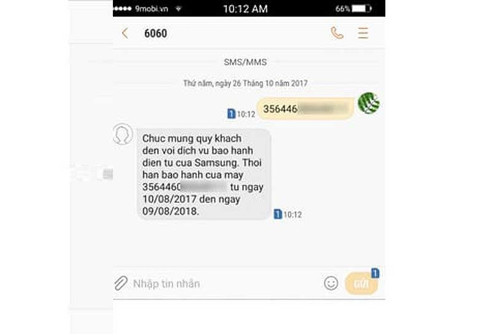 Kiểm tra IMEI Samsung và thời hạn bảo hành qua tổng đài hãng
