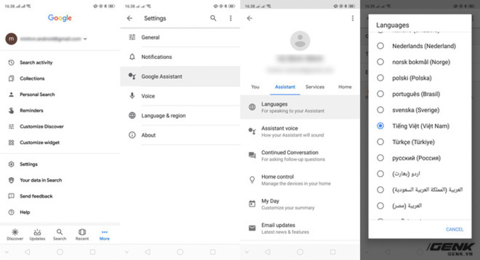 Cài đặt ngôn ngữ Tiếng Việt cho Google Assistant