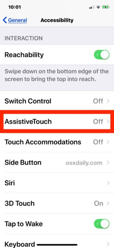Chọn AssistiveTouch