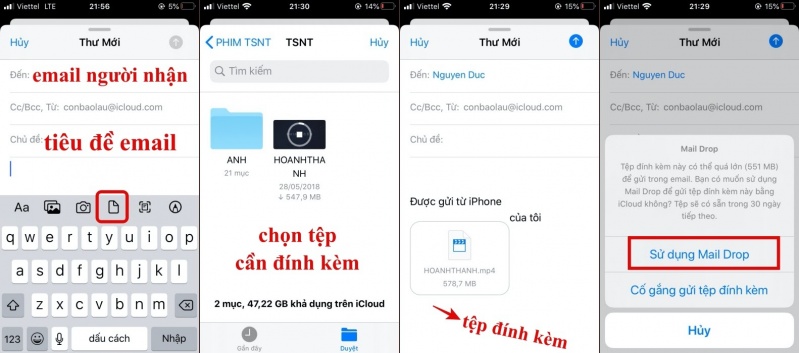 Hướng dẫn sử dụng Mail Drop trên iPhone 